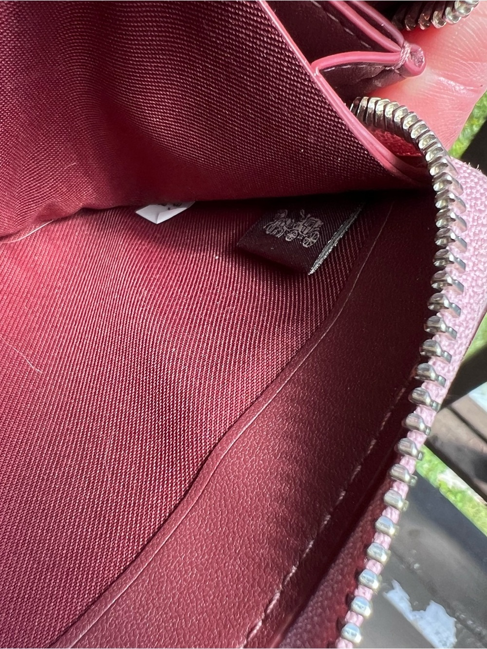 COACH Long Zip-Around Pink Pebble Leather Wallet with Silver Hardware AUTHENTIC - Picture 11 of 11